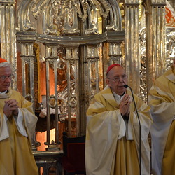 Erzbischof Franz Lackner, Bischof Klaus Küng, Kardinal Christoph Schönborn - Bischofskonferenz in Mariazell