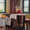 Nach dem Gottesdienst am 13. Jänner im Kloster Mehrerau führte Metropolit die Wasserweihe im Bregenzer Yachthafen durch